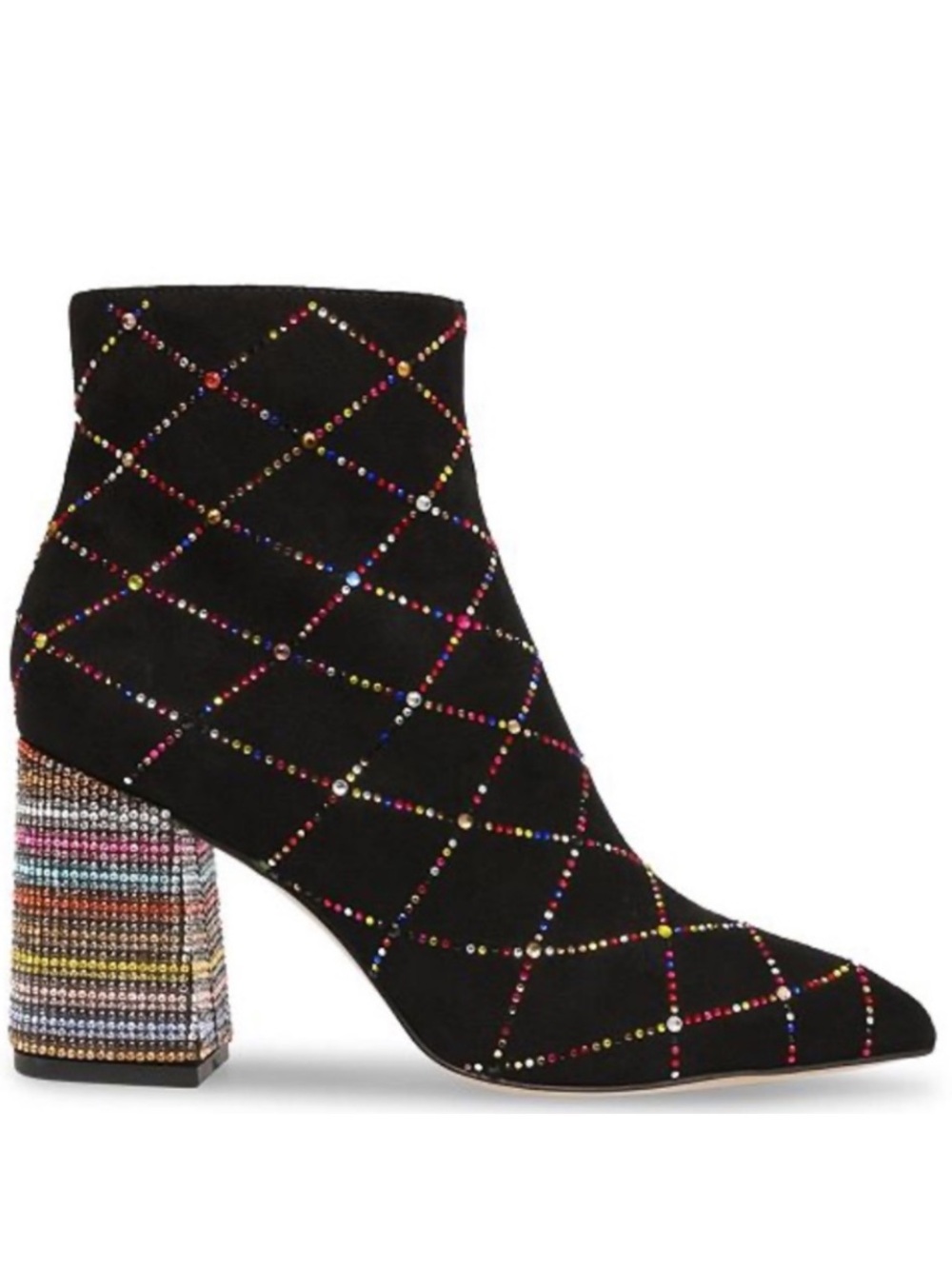 Betsey Johnson Kassie Rhinestone Embellished Black Booties Size 8.5